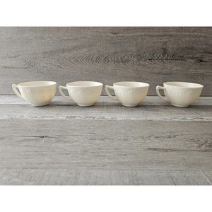 Vintage Macbeth Evans Petalware Cremax Ivory Tea Coffee Cup Glass Set Of 4 MCM